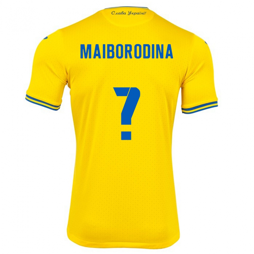 Hombre Camiseta Ucrania Iryna Maiborodina #0 Amarillo 1ª Equipación 24-26 La Camisa México