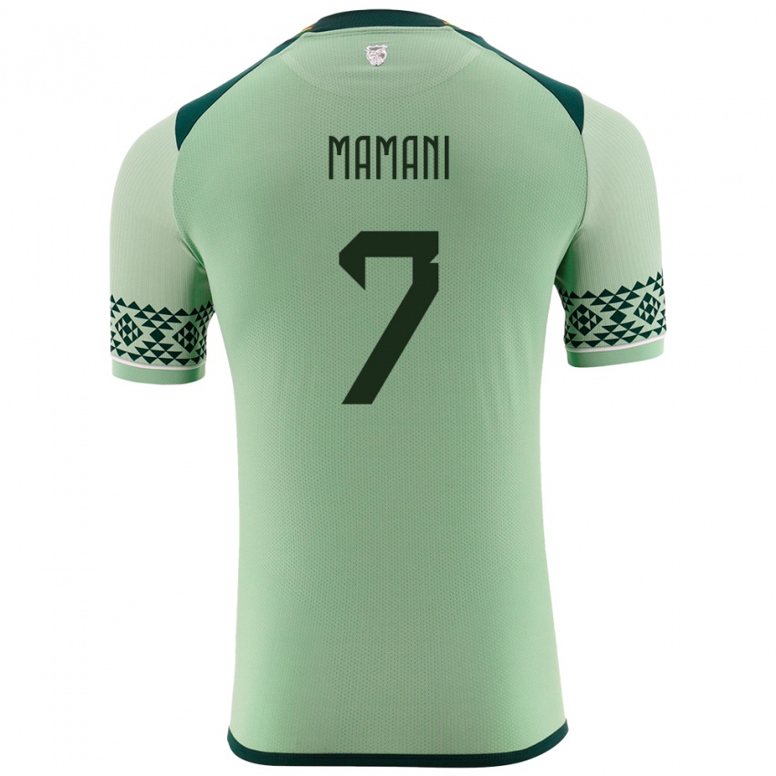 Hombre Camiseta Bolivia Braian Mamani #7 Verde Claro 1ª Equipación 24-26 La Camisa México