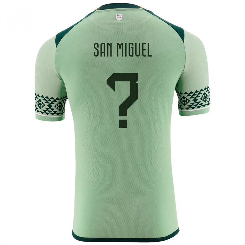 Hombre Camiseta Bolivia Luana San Miguel #0 Verde Claro 1ª Equipación 24-26 La Camisa México
