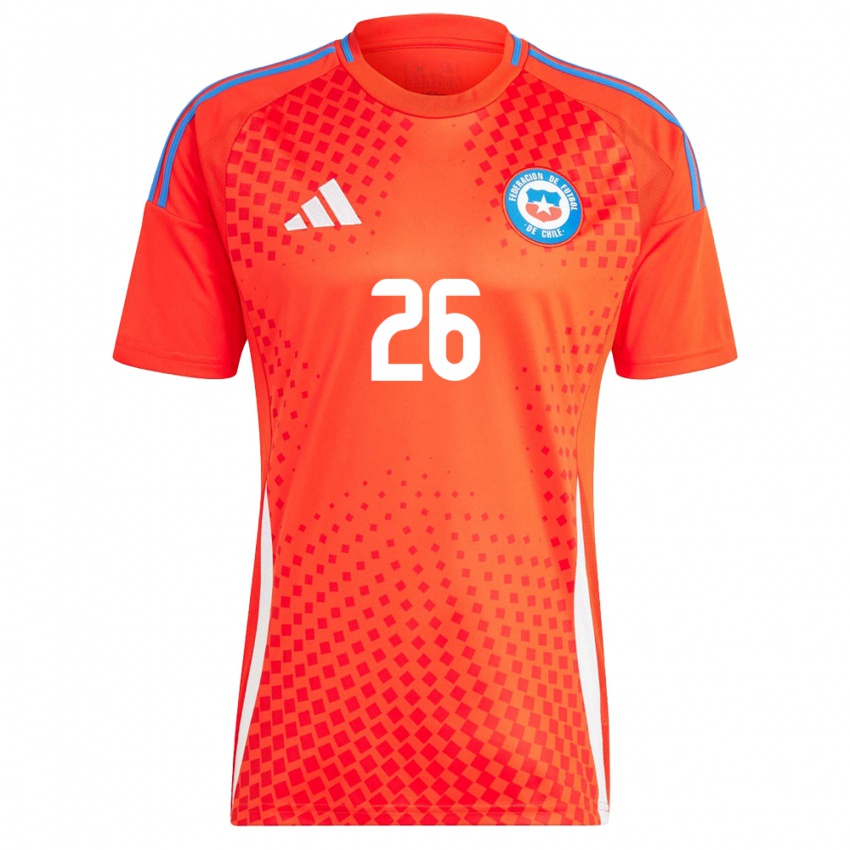 Hombre Camiseta Chile Nicolás Fernández #26 Rojo 1ª Equipación 24-26 La Camisa México