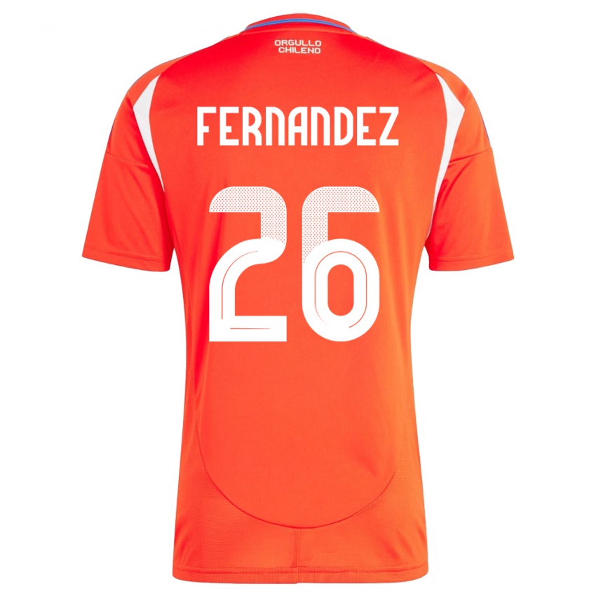Hombre Camiseta Chile Nicolás Fernández #26 Rojo 1ª Equipación 24-26 La Camisa México