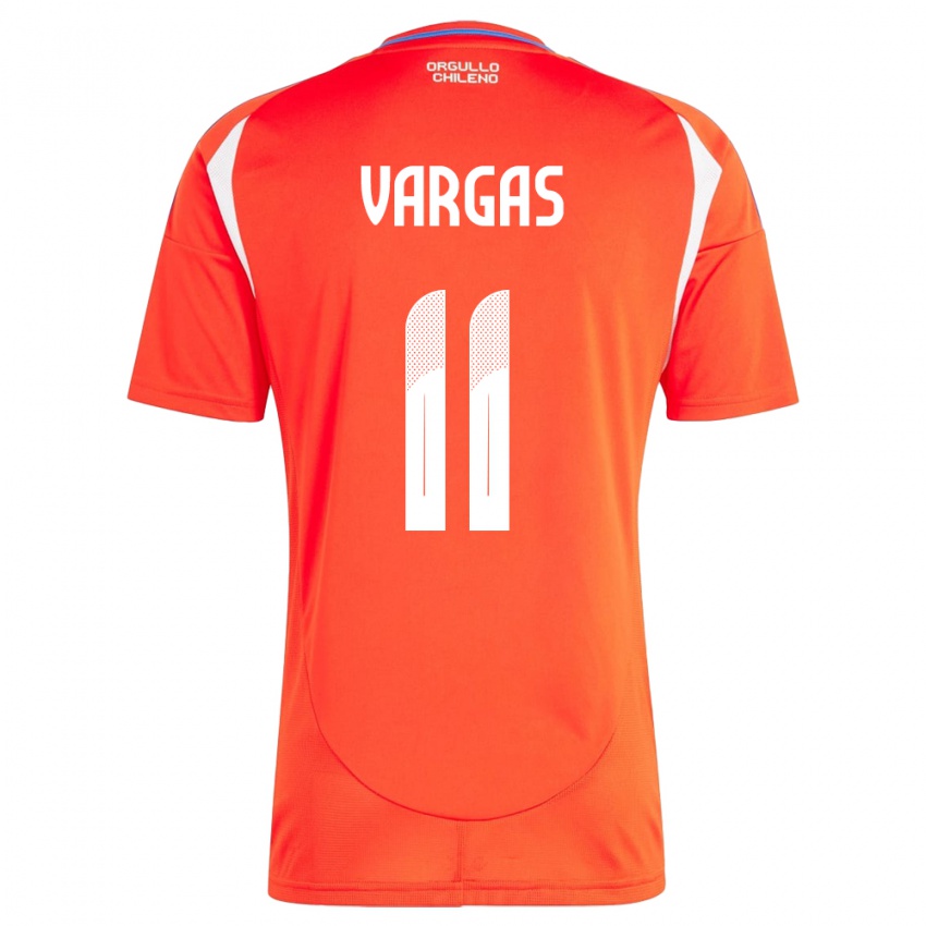 Hombre Camiseta Chile Eduardo Vargas #11 Rojo 1ª Equipación 24-26 La Camisa México