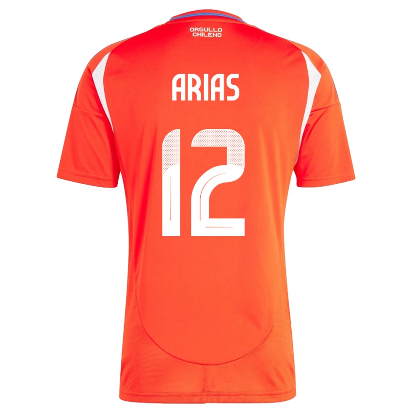 Hombre Camiseta Chile Gabriel Arias #12 Rojo 1ª Equipación 24-26 La Camisa México