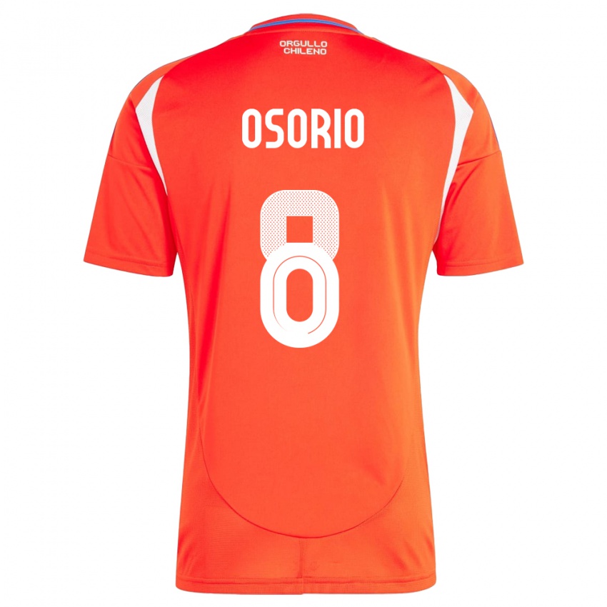 Hombre Camiseta Chile Darío Osorio #8 Rojo 1ª Equipación 24-26 La Camisa México