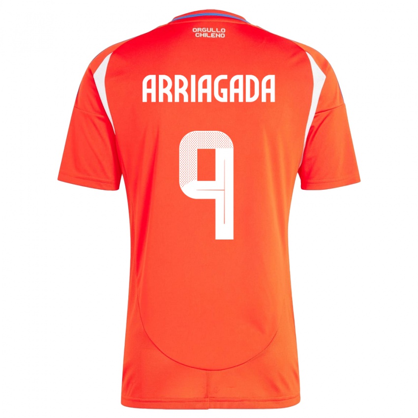 Hombre Camiseta Chile Luciano Arriagada #9 Rojo 1ª Equipación 24-26 La Camisa México