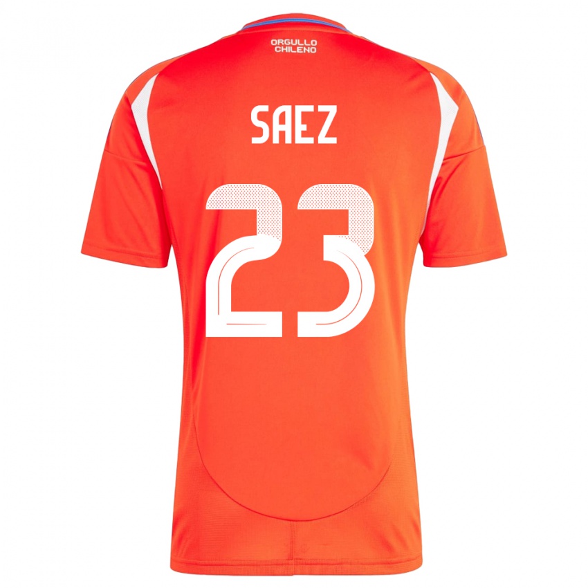 Hombre Camiseta Chile Ignacio Sáez #23 Rojo 1ª Equipación 24-26 La Camisa México