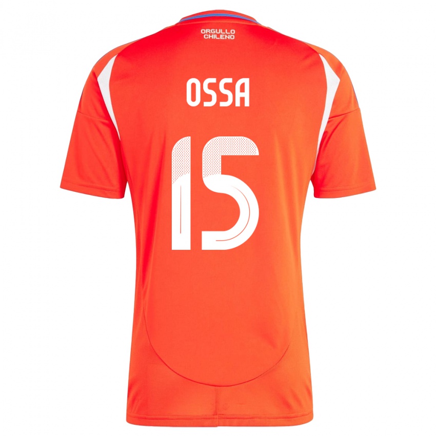 Hombre Camiseta Chile Diego Ossa #15 Rojo 1ª Equipación 24-26 La Camisa México