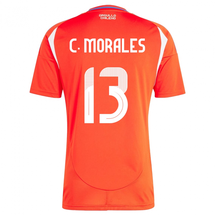 Hombre Camiseta Chile Cristián Morales #13 Rojo 1ª Equipación 24-26 La Camisa México