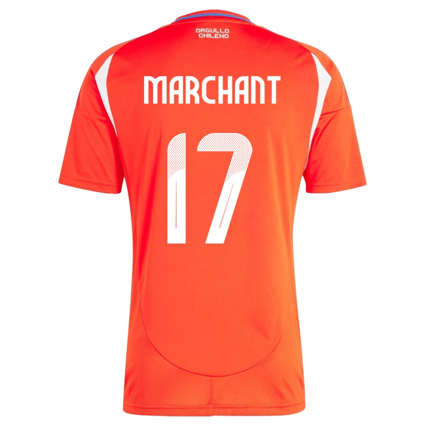 Hombre Camiseta Chile Francisco Marchant #17 Rojo 1ª Equipación 24-26 La Camisa México