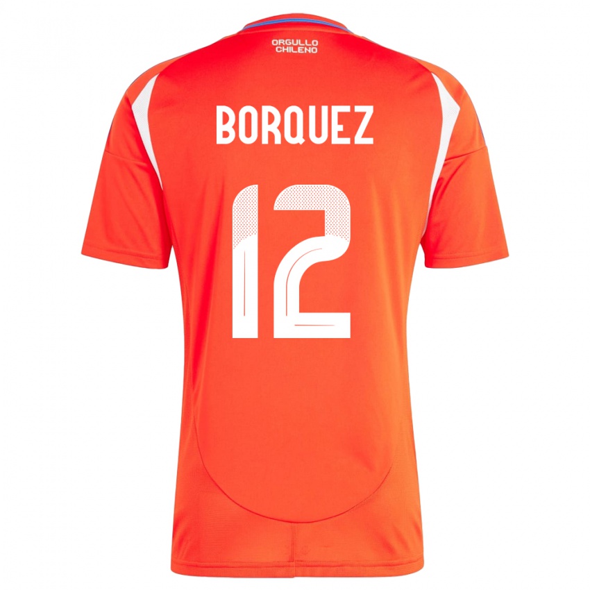 Hombre Camiseta Chile Gabriela Bórquez #12 Rojo 1ª Equipación 24-26 La Camisa México