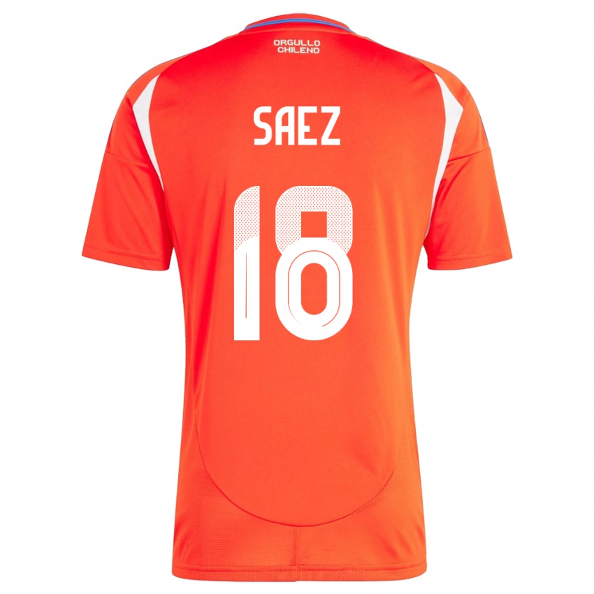 Hombre Camiseta Chile Camila Sáez #18 Rojo 1ª Equipación 24-26 La Camisa México