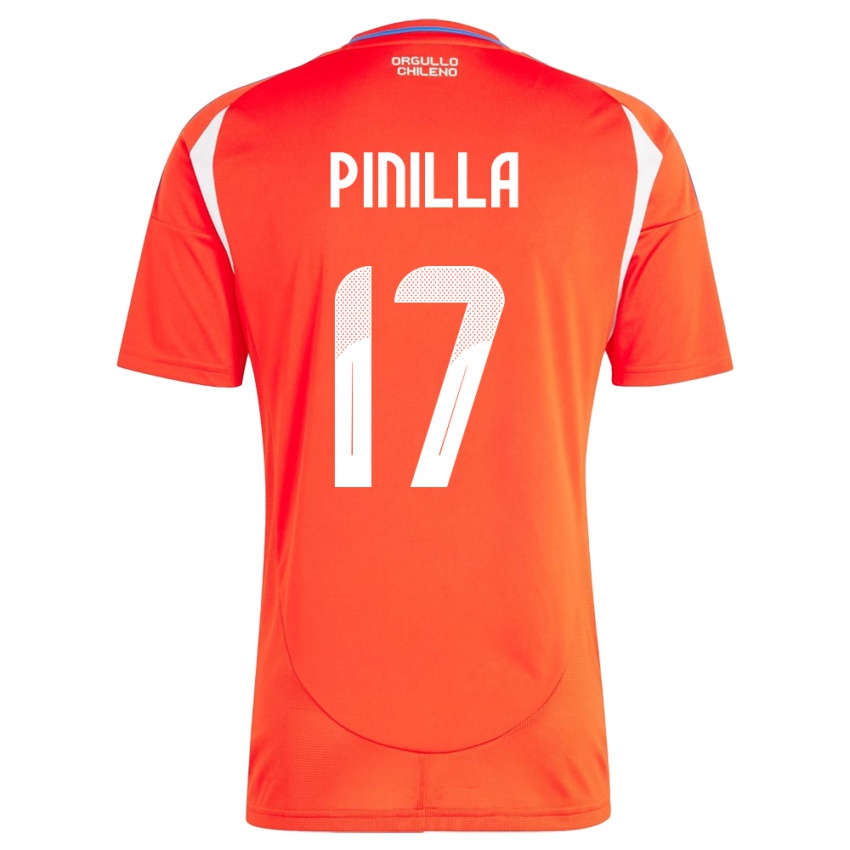 Hombre Camiseta Chile Fernanda Pinilla #17 Rojo 1ª Equipación 24-26 La Camisa México