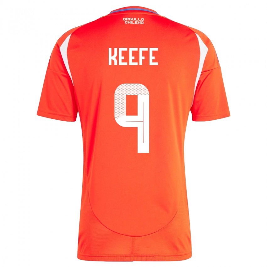 Hombre Camiseta Chile Sonya Keefe #9 Rojo 1ª Equipación 24-26 La Camisa México