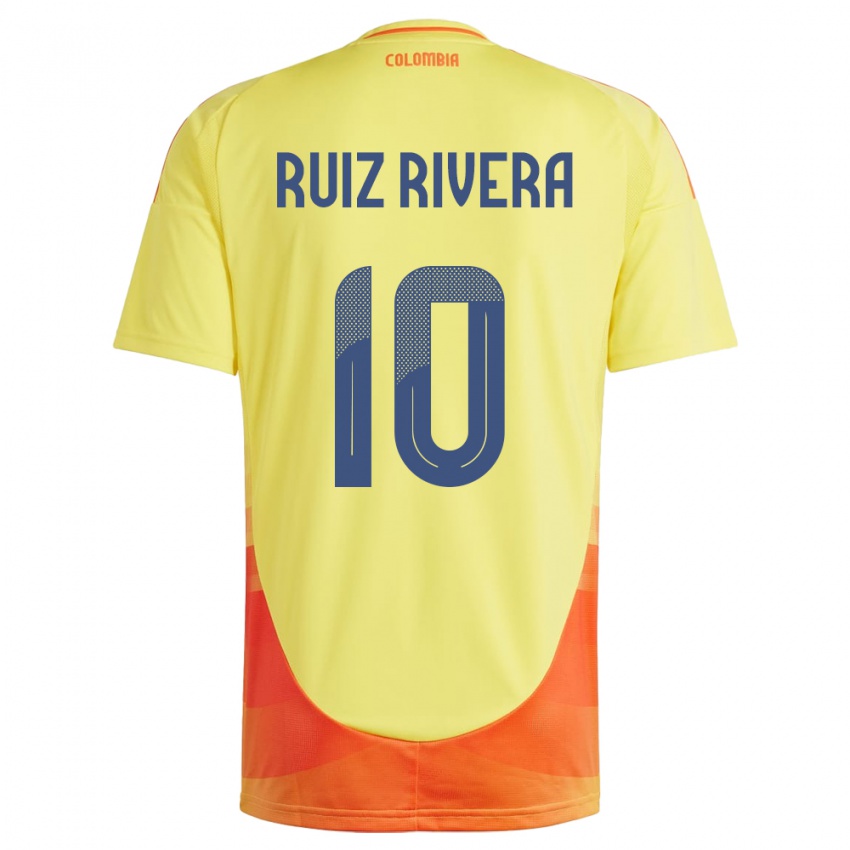 Hombre Camiseta Colombia Daniel Ruiz Rivera #10 Amarillo 1ª Equipación 24-26 La Camisa México