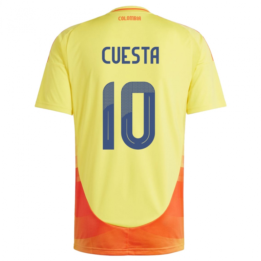 Hombre Camiseta Colombia Yisela Cuesta #10 Amarillo 1ª Equipación 24-26 La Camisa México