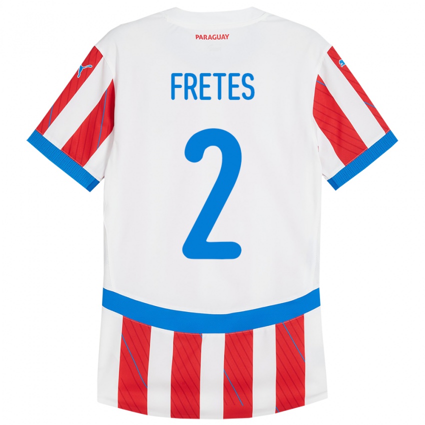 Hombre Camiseta Paraguay Limpia Fretes #2 Blanco Rojo 1ª Equipación 24-26 La Camisa México