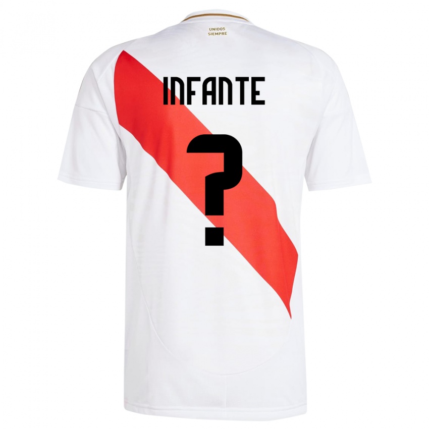 Hombre Camiseta Perú Maycol Infante #0 Blanco 1ª Equipación 24-26 La Camisa México