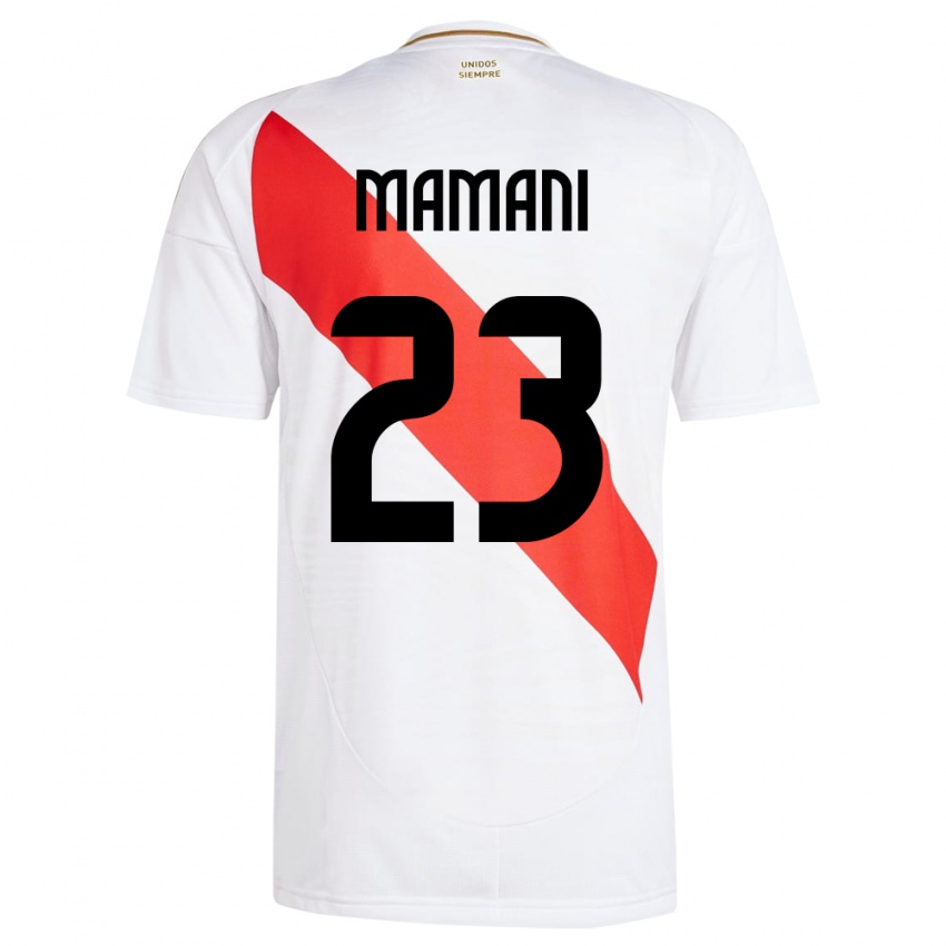 Hombre Camiseta Perú Julia Mamani #23 Blanco 1ª Equipación 24-26 La Camisa México