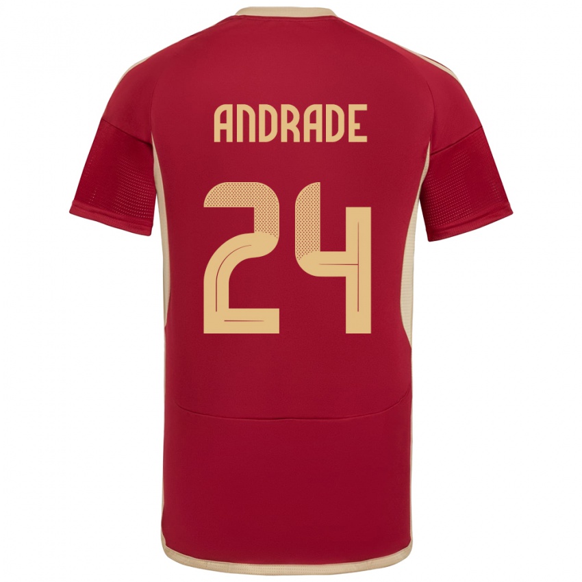 Hombre Camiseta Venezuela Kervin Andrade #24 Borgoña 1ª Equipación 24-26 La Camisa México