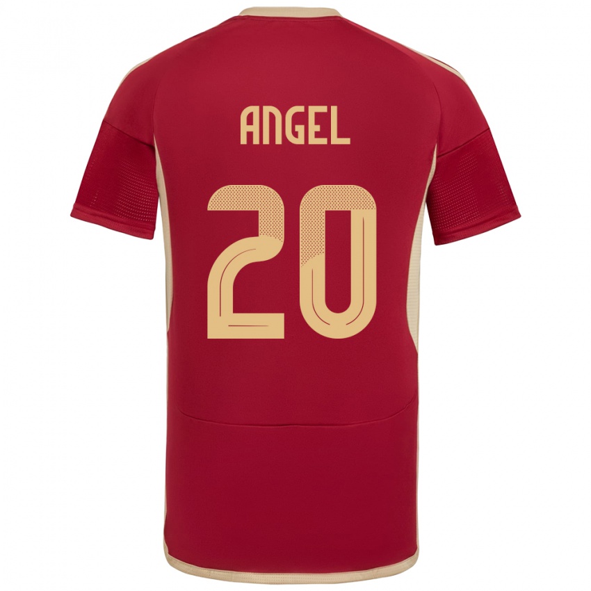 Hombre Camiseta Venezuela Wilker Ángel #20 Borgoña 1ª Equipación 24-26 La Camisa México