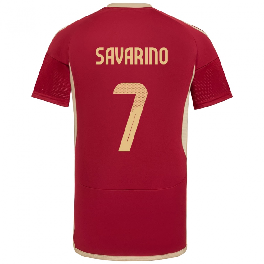 Hombre Camiseta Venezuela Jefferson Savarino #7 Borgoña 1ª Equipación 24-26 La Camisa México