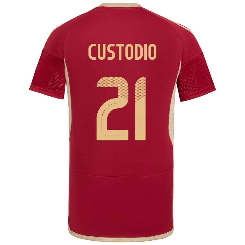 Hombre Camiseta Venezuela Alex Custodio #21 Borgoña 1ª Equipación 24-26 La Camisa México