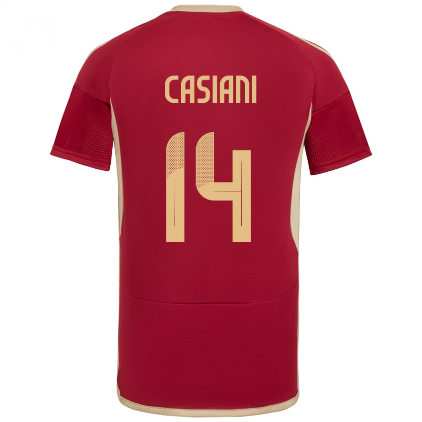 Hombre Camiseta Venezuela Luis Casiani #14 Borgoña 1ª Equipación 24-26 La Camisa México