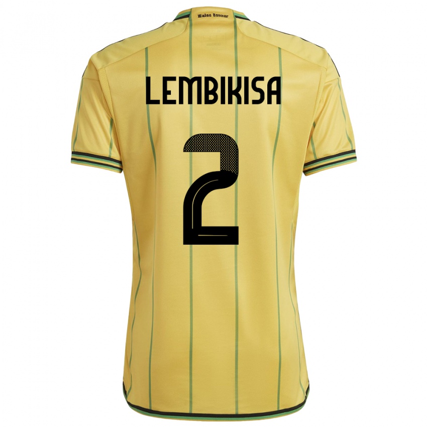 Hombre Camiseta Jamaica Dexter Lembikisa #2 Amarillo 1ª Equipación 24-26 La Camisa México