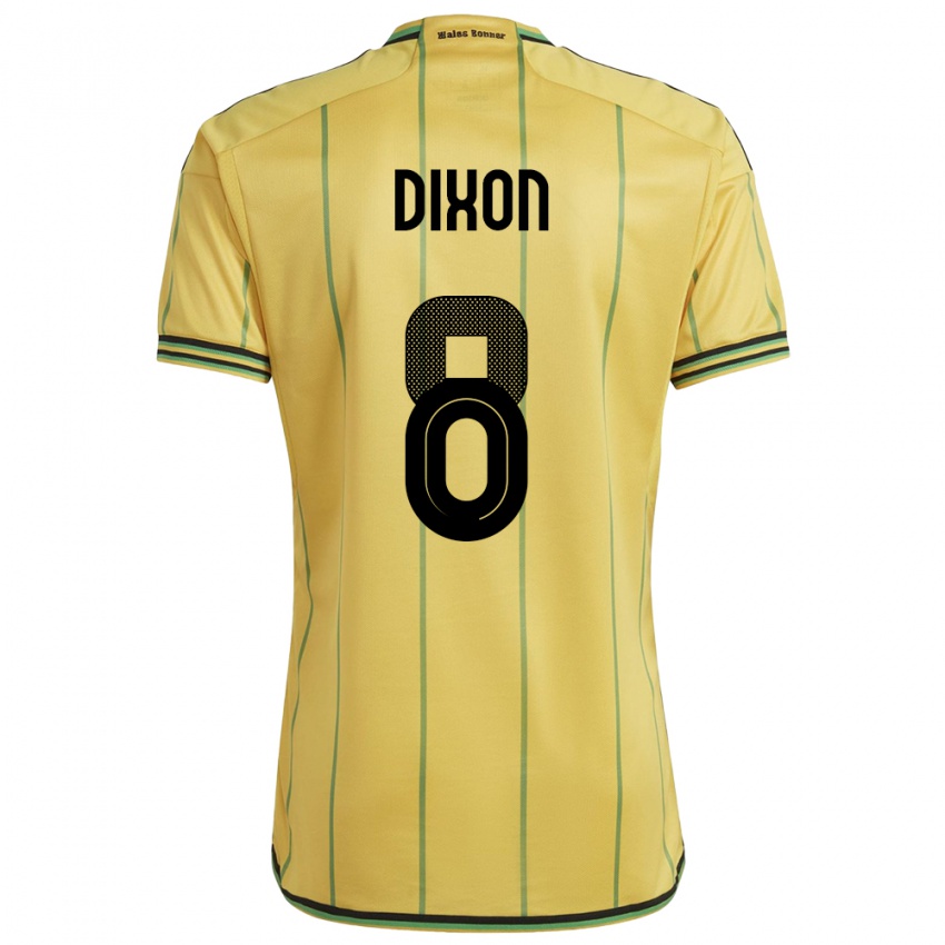 Hombre Camiseta Jamaica Kaheim Dixon #8 Amarillo 1ª Equipación 24-26 La Camisa México