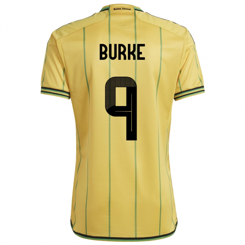 Hombre Camiseta Jamaica Cory Burke #9 Amarillo 1ª Equipación 24-26 La Camisa México