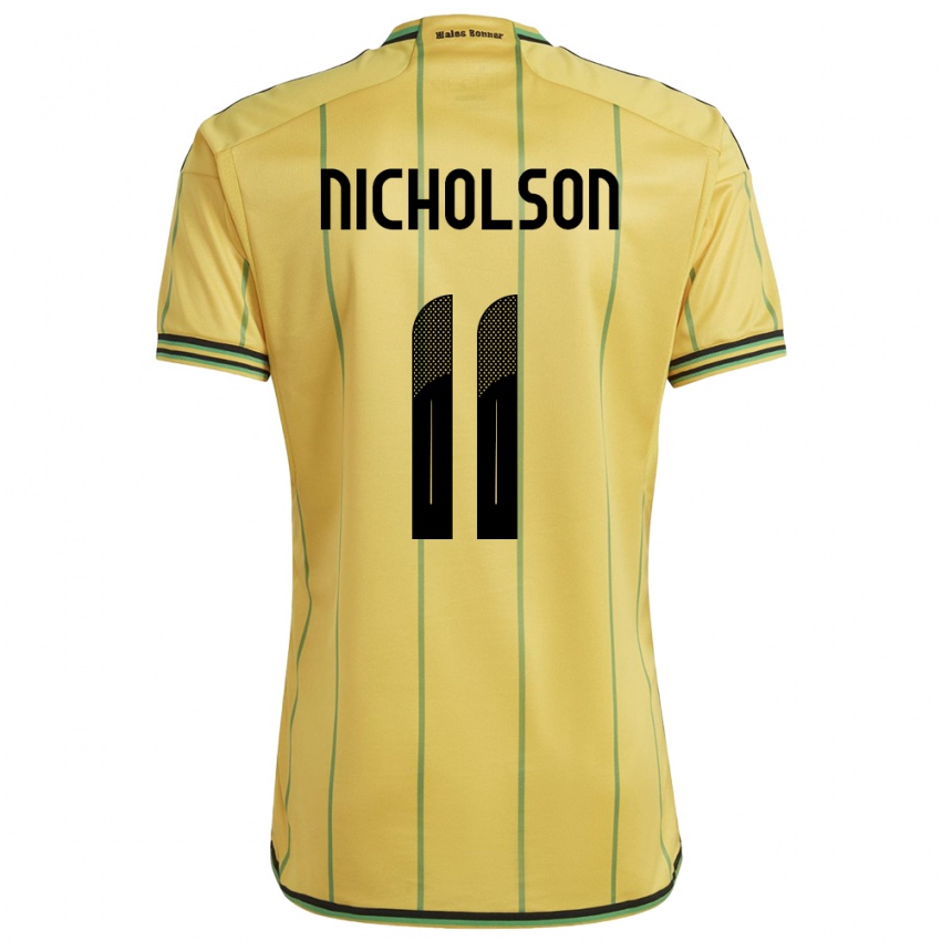 Hombre Camiseta Jamaica Shamar Nicholson #11 Amarillo 1ª Equipación 24-26 La Camisa México