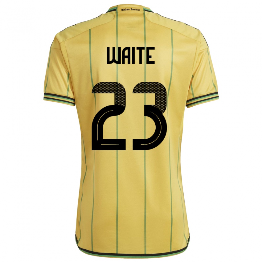 Hombre Camiseta Jamaica Jahmali Waite #23 Amarillo 1ª Equipación 24-26 La Camisa México