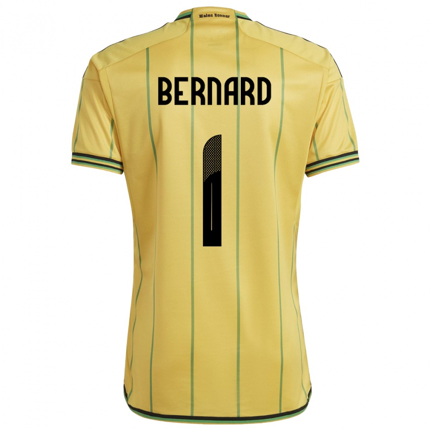 Hombre Camiseta Jamaica Akeem Bernard #1 Amarillo 1ª Equipación 24-26 La Camisa México