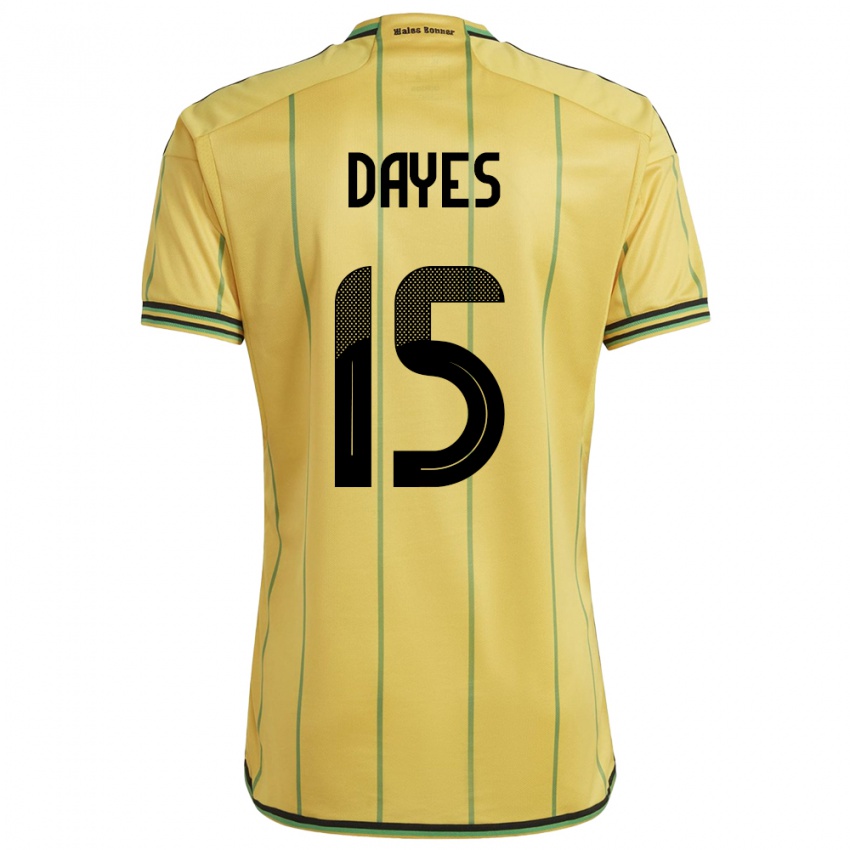 Hombre Camiseta Jamaica Mikayla Dayes #15 Amarillo 1ª Equipación 24-26 La Camisa México