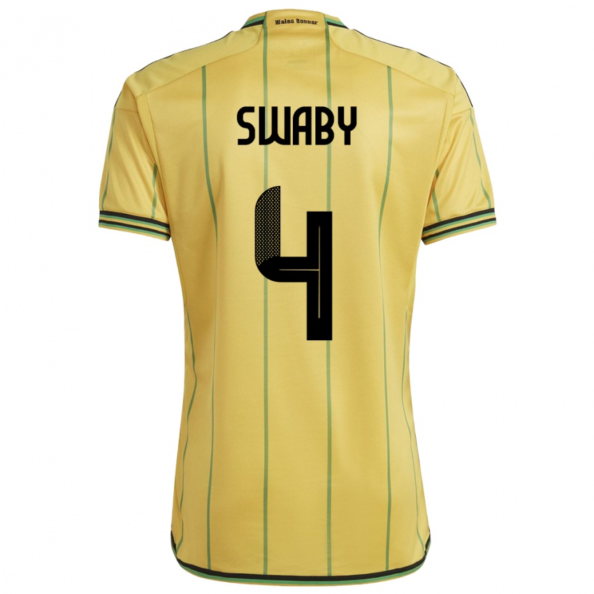 Hombre Camiseta Jamaica Chantelle Swaby #4 Amarillo 1ª Equipación 24-26 La Camisa México