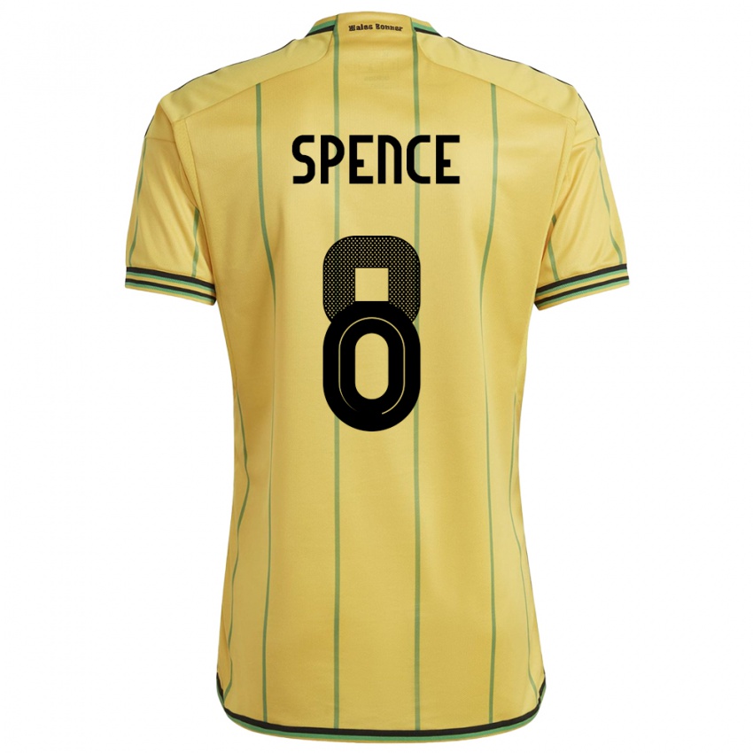 Hombre Camiseta Jamaica Drew Spence #8 Amarillo 1ª Equipación 24-26 La Camisa México