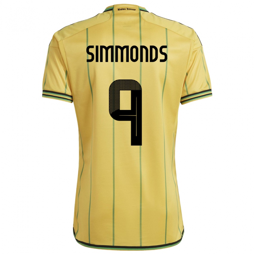 Hombre Camiseta Jamaica Kameron Simmonds #9 Amarillo 1ª Equipación 24-26 La Camisa México