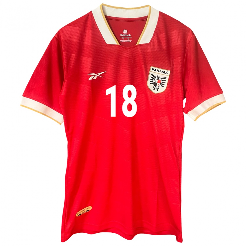 Hombre Camiseta Panamá Kairo Walters #18 Rojo 1ª Equipación 24-26 La Camisa México