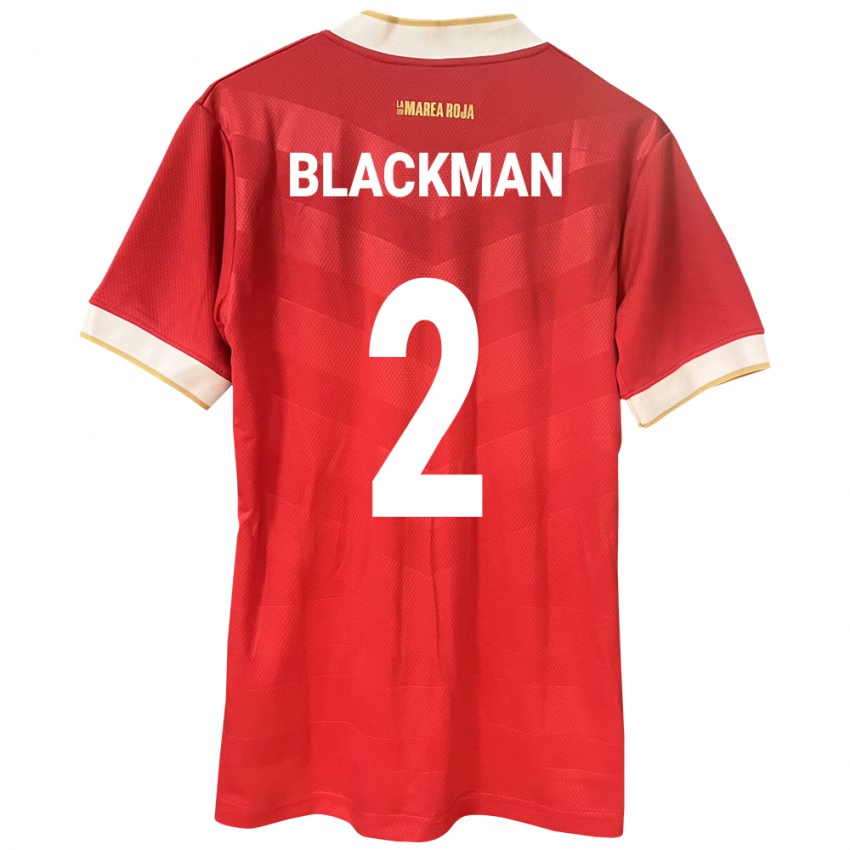 Hombre Camiseta Panamá César Blackman #2 Rojo 1ª Equipación 24-26 La Camisa México