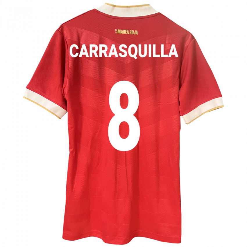Hombre Camiseta Panamá Adalberto Carrasquilla #8 Rojo 1ª Equipación 24-26 La Camisa México