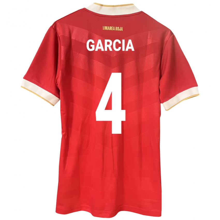 Hombre Camiseta Panamá Giancarlos García #4 Rojo 1ª Equipación 24-26 La Camisa México