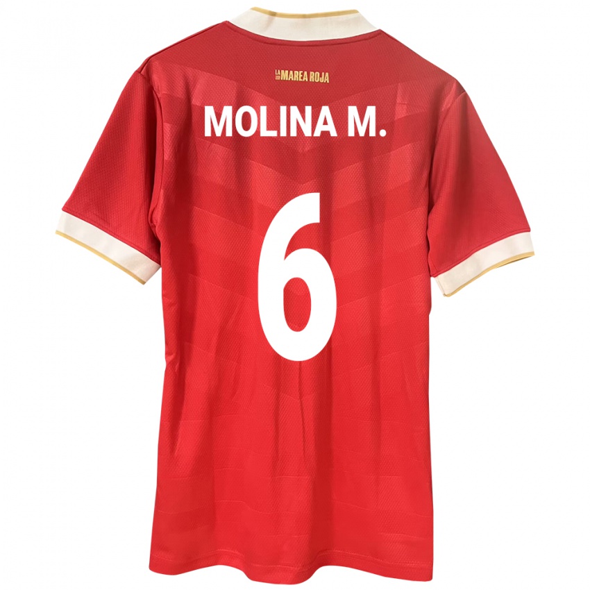 Hombre Camiseta Panamá Mariana Molina #6 Rojo 1ª Equipación 24-26 La Camisa México