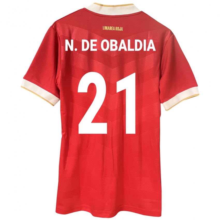 Hombre Camiseta Panamá Nicole De Obaldía #21 Rojo 1ª Equipación 24-26 La Camisa México