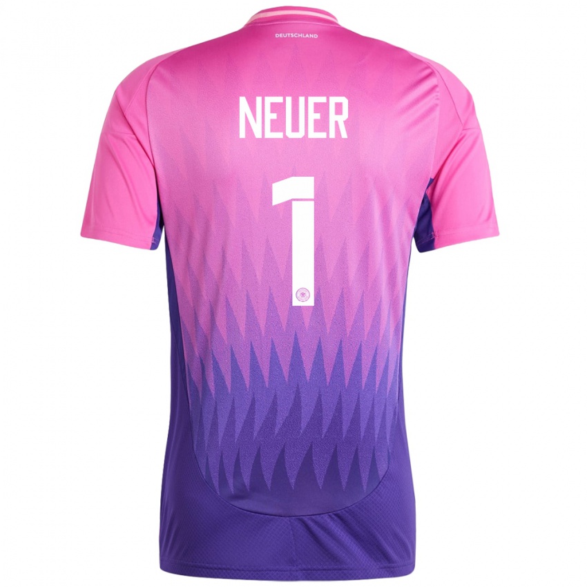 Hombre Camiseta Alemania Manuel Neuer #1 Rosado Morado 2ª Equipación 24-26 La Camisa México