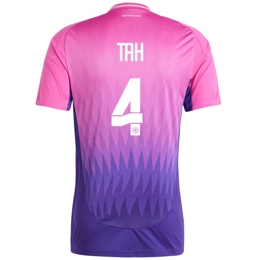 Hombre Camiseta Alemania Jonathan Tah #4 Rosado Morado 2ª Equipación 24-26 La Camisa México