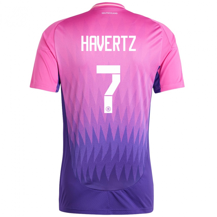 Hombre Camiseta Alemania Kai Havertz #7 Rosado Morado 2ª Equipación 24-26 La Camisa México