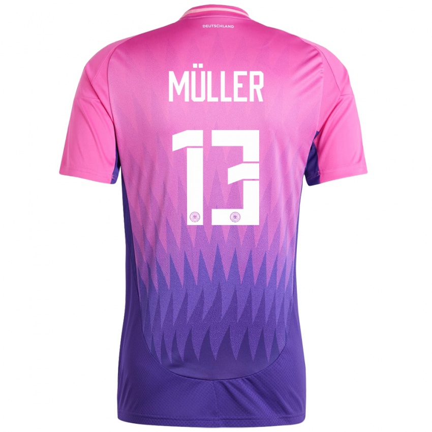 Hombre Camiseta Alemania Thomas Muller #13 Rosado Morado 2ª Equipación 24-26 La Camisa México