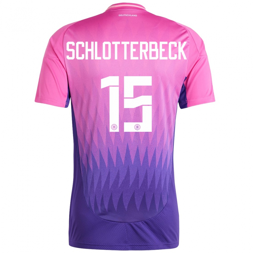 Hombre Camiseta Alemania Nico Schlotterbeck #15 Rosado Morado 2ª Equipación 24-26 La Camisa México