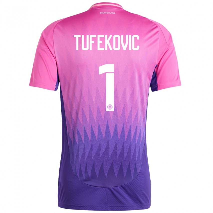 Hombre Camiseta Alemania Martina Tufekovic #1 Rosado Morado 2ª Equipación 24-26 La Camisa México