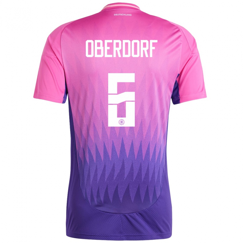 Hombre Camiseta Alemania Lena Oberdorf #6 Rosado Morado 2ª Equipación 24-26 La Camisa México